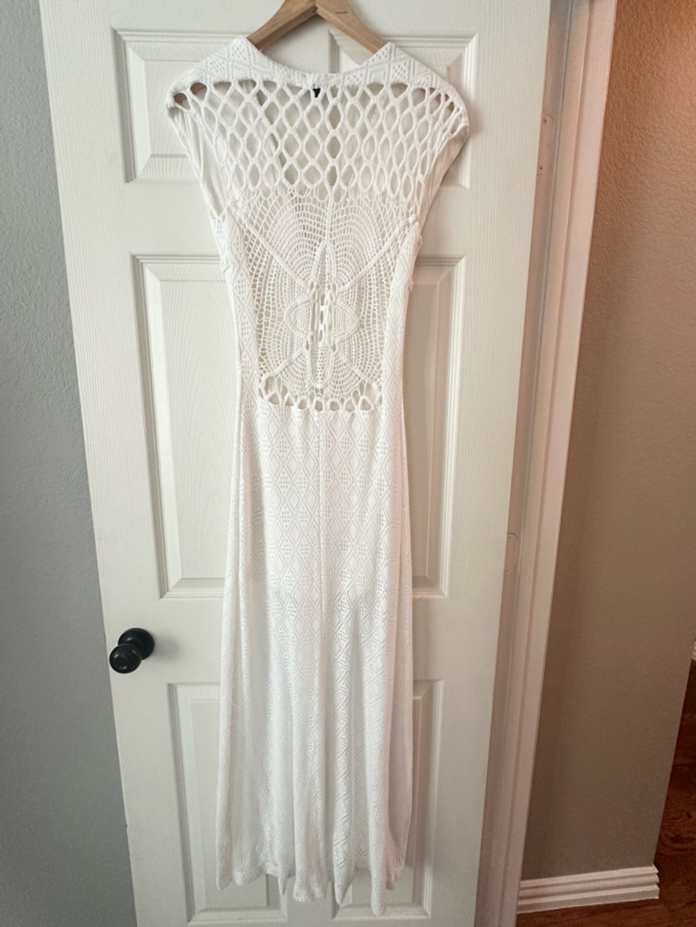 Sky | White Crochet Maxi Dress - Picture 3 of 3
